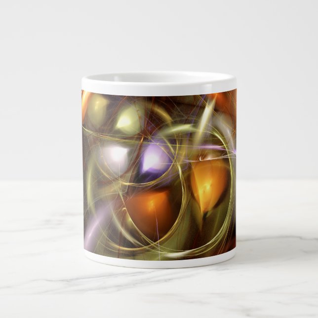 Caneca De Café Grande Balloons and Ribbons  Abstract (Frente)