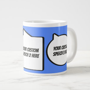 Caneca De Café Grande Balões de Fala com Texto e Cor Personalizados