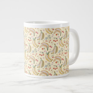 Caneca De Café Grande Bananas por Cerejas