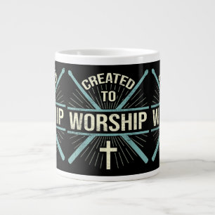 Caneca De Café Grande Banda de Adoração Cristã Criada Para Adorar Bateri