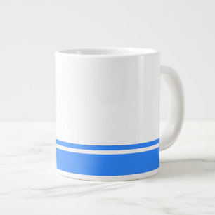 Caneca De Café Grande Bandas De Fundo Azul Brilhantes Modernas Em Branco
