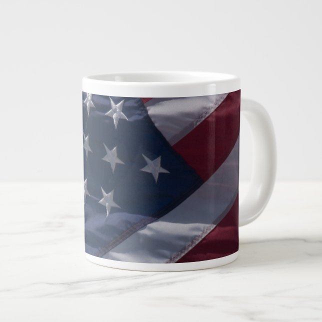 Caneca De Café Grande Bandeira americana. (Frente Esquerda)