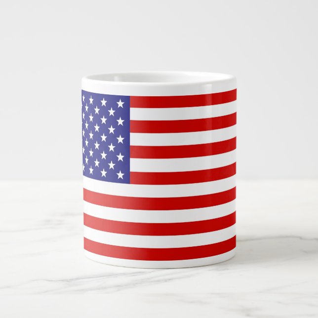 Caneca De Café Grande Bandeira Americana (Frente)