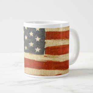 Caneca De Café Grande Bandeira Americana Antiga