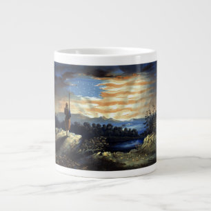 Caneca De Café Grande Bandeira Americana Celestial no Céu, Guerra Civil