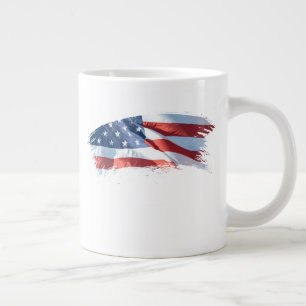 Caneca De Café Grande Bandeira Americana do Traço Patriótico