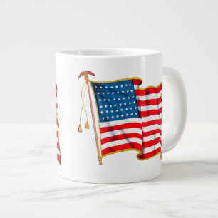 Caneca De Café Grande Bandeira Americana Patriótica Vintage, Quatro de J