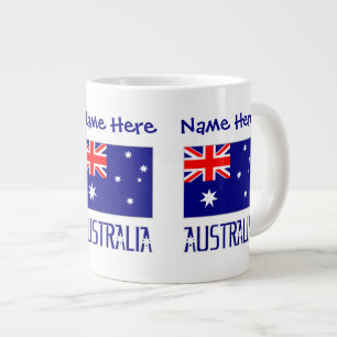Caneca De Café Grande Bandeira australiana Austrália Azul Personalização