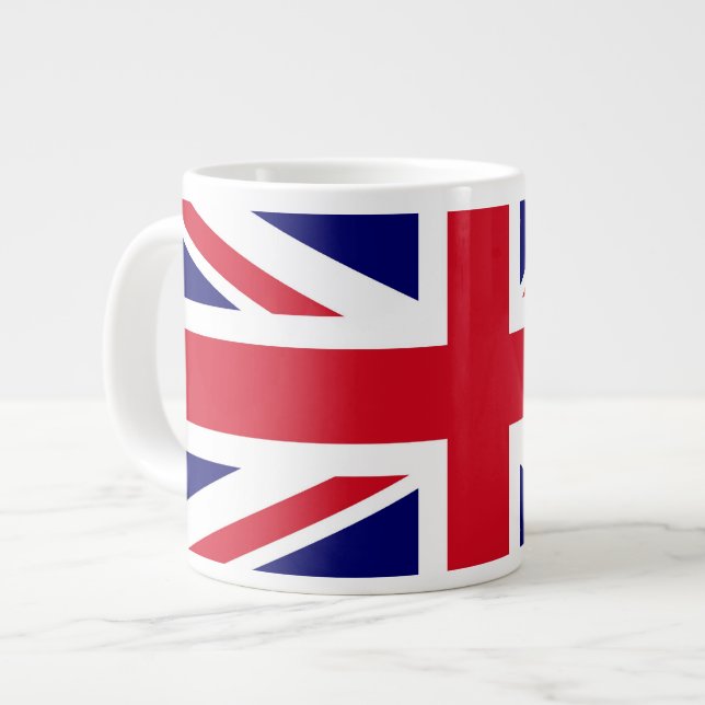Caneca De Café Grande Bandeira Britânica (Frente Esquerda)