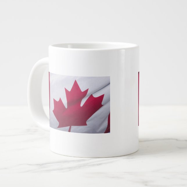 Caneca De Café Grande Bandeira Canadense. (Frente Esquerda)