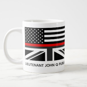 Caneca De Café Grande Bandeira Customizada da Linha Vermelha Fina Americ