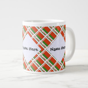 Caneca De Café Grande Bandeira da Bielorrússia Personalizada em Azulejos