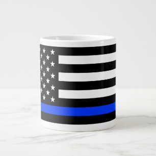 Caneca De Café Grande Bandeira da Polícia Thin Blue Line