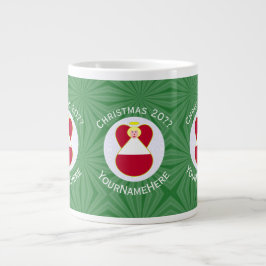 Caneca De Café Grande Bandeira de Natal do Anjo Austríaco Personalizada