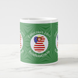 Caneca De Café Grande Bandeira de Natal do Anjo Red Hair dos EUA Persona