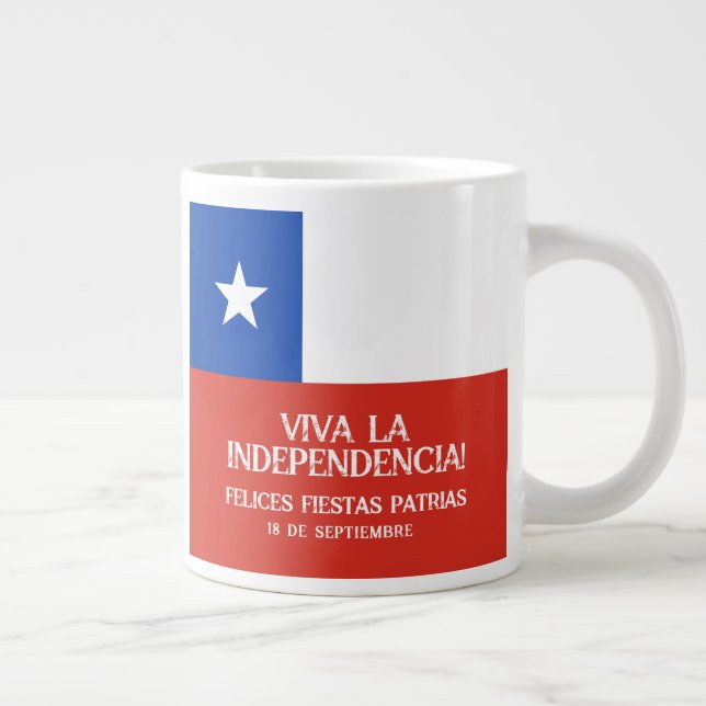 Caneca De Café Grande Bandeira do Chile no Dia da Independência das Ilha (Direita)