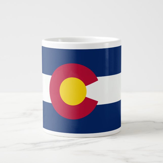 Caneca De Café Grande Bandeira do Colorado (Frente)