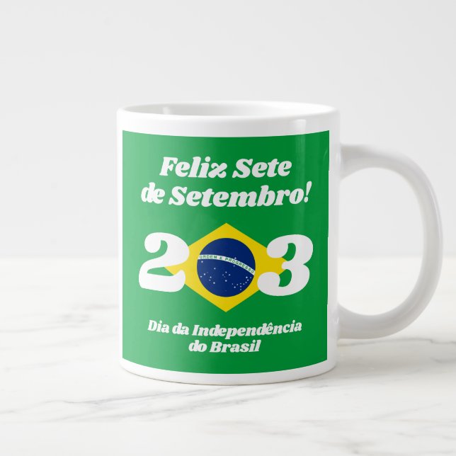 Caneca De Café Grande Bandeira do Dia da Independência do Brasil (Direita)