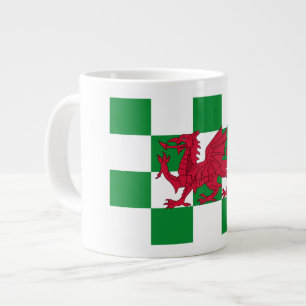 Caneca De Café Grande Bandeira do Dragão Céltico Vermelho Místico do Paí