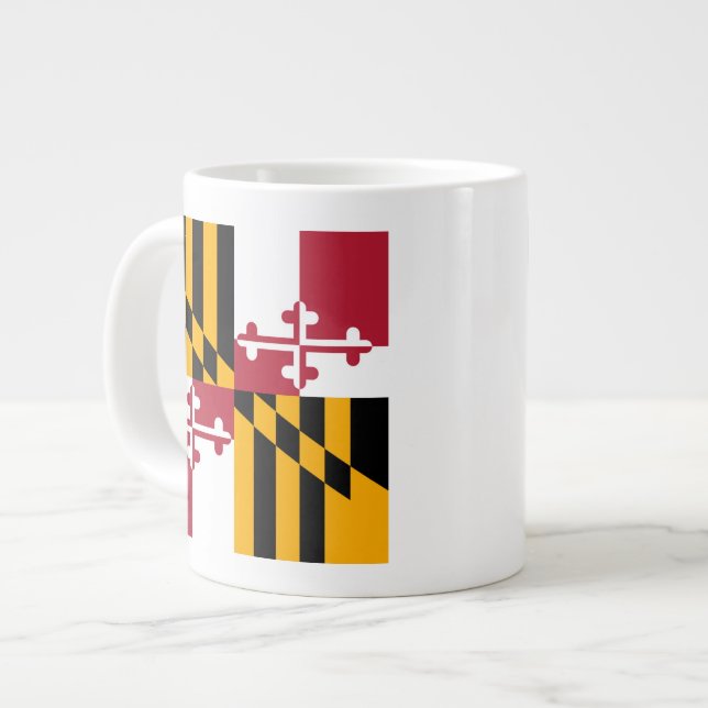 Caneca De Café Grande Bandeira do Estado de Maryland Festivo (Frente Esquerda)