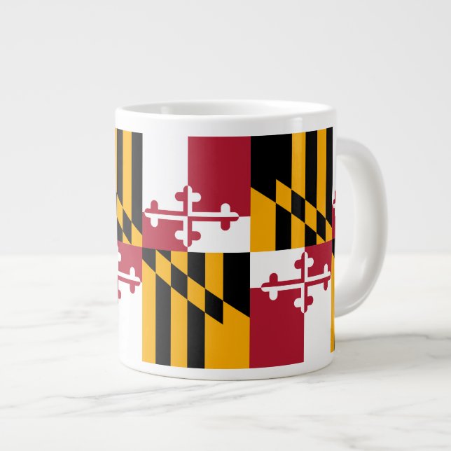 Caneca De Café Grande Bandeira do Estado de Maryland Festivo (Frente Esquerda)
