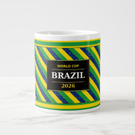 Caneca De Café Grande Bandeira do Fã de Futebol do Brasil Cores Faixa Pa