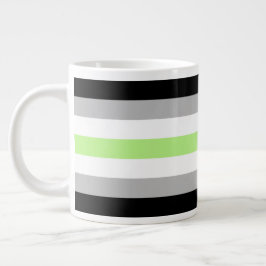 Caneca De Café Grande Bandeira do Orgulho Agênero – Identidade LGBTQIA+