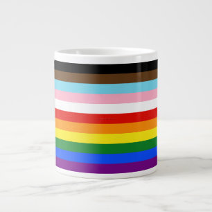 Caneca De Café Grande Bandeira do Orgulho de Onze Listras da SlipperyJoe