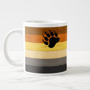 Caneca De Café Grande bandeira do orgulho do urso SlipperyJoe's textura 