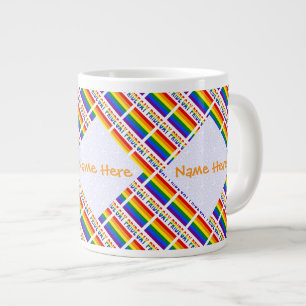 Caneca De Café Grande Bandeira do Orgulho Gay LGBTQ Tiled 