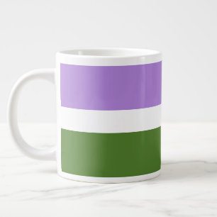 Caneca De Café Grande Bandeira do orgulho genderqueer SlipperyJoe's lava