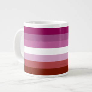 Caneca De Café Grande bandeira do orgulho lésbico feminino da SlipperyJo
