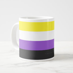 Caneca De Café Grande Bandeira do Orgulho Não Binário da SlipperyJoe's a