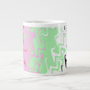 Caneca De Café Grande Bandeira do Orgulho Recíproco Abstrata Ondulada Tr