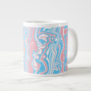 Caneca De Café Grande Bandeira do Orgulho Trans Trippy Boho Groovy Listr
