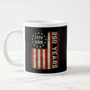 Caneca De Café Grande Bandeira dos EUA de Aniversário de 250 anos
