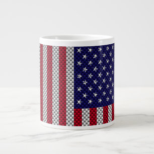 Caneca De Café Grande Bandeira dos EUA em fibra de carbono como Impress