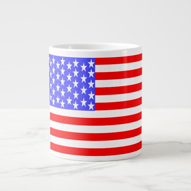 Caneca De Café Grande Bandeira dos EUA Totalmente Impressa (Frente)