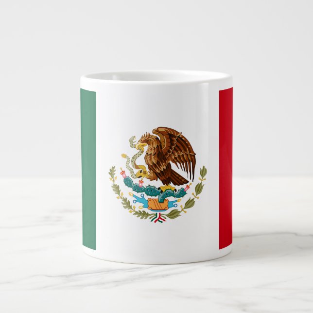 Caneca De Café Grande Bandeira mexicana (Frente)