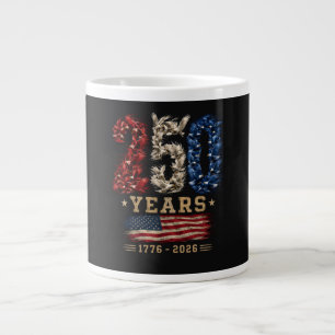 Caneca De Café Grande Bandeira Patriótica da Águia Americana 250 Anos
