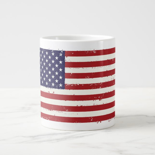 Caneca De Café Grande Bandeira Patriótica Jumbo Mug (Frente)
