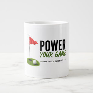 Caneca De Café Grande Bandeira Vermelha de Golfe Tipografia de Design de