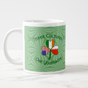 Caneca De Café Grande Bandeiras irlandesas do Bahrein - Americano Shamro