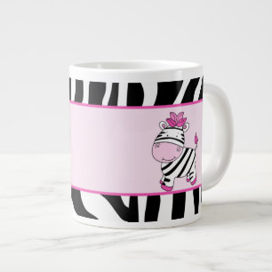 Caneca De Café Grande Banheira-zebra rosa-20oz Jumbo Coffee Mug c/ Zebra