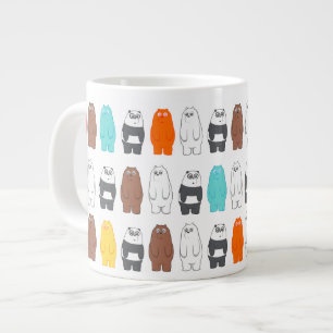 Caneca De Café Grande Bare Bears Colorful Bear Patterno