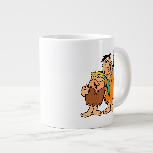 Caneca De Café Grande Barney Rubble e Fred Flintstone (Frente Esquerda)