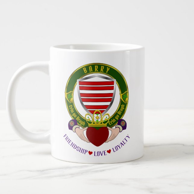 Caneca De Café Grande Barry Irish Shield com Claddagh Giant Coffee Mug (Esquerda)
