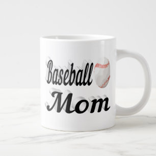 Caneca De Café Grande Baseball Mãe metade do texto Gigante de café