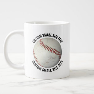 Caneca De Café Grande Baseball Personalizado com Texto Pequeno Personali