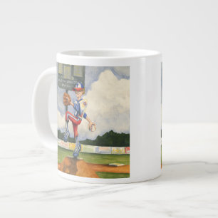 Caneca De Café Grande Baseball Pitcher em Mound por Jay Throckmorton